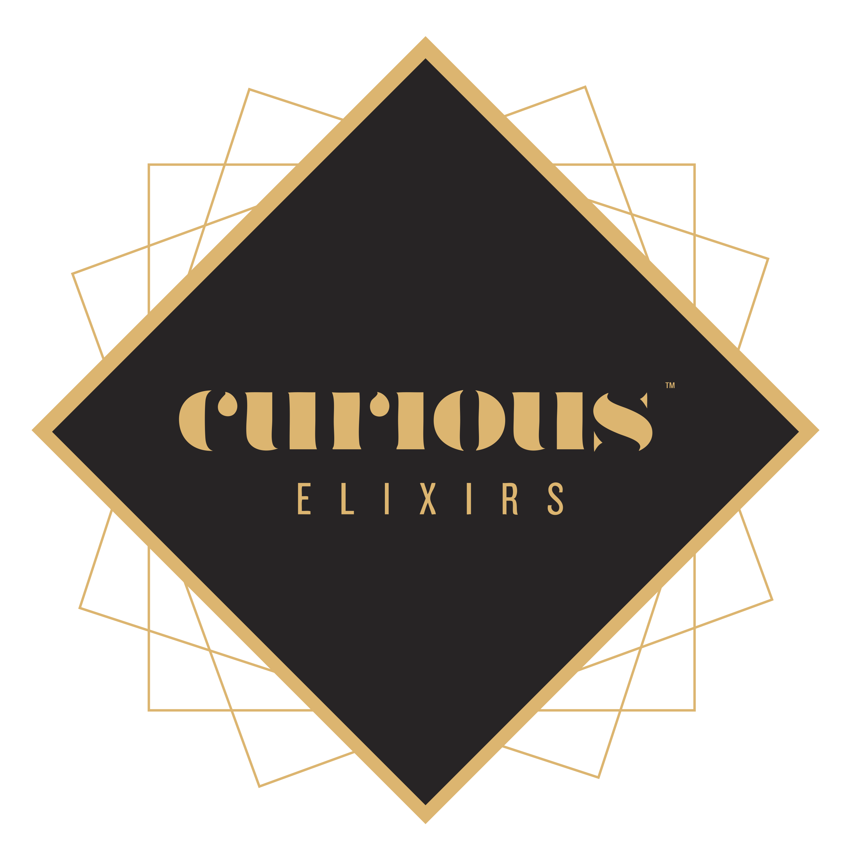 Curious Elixirs black diamond logo
