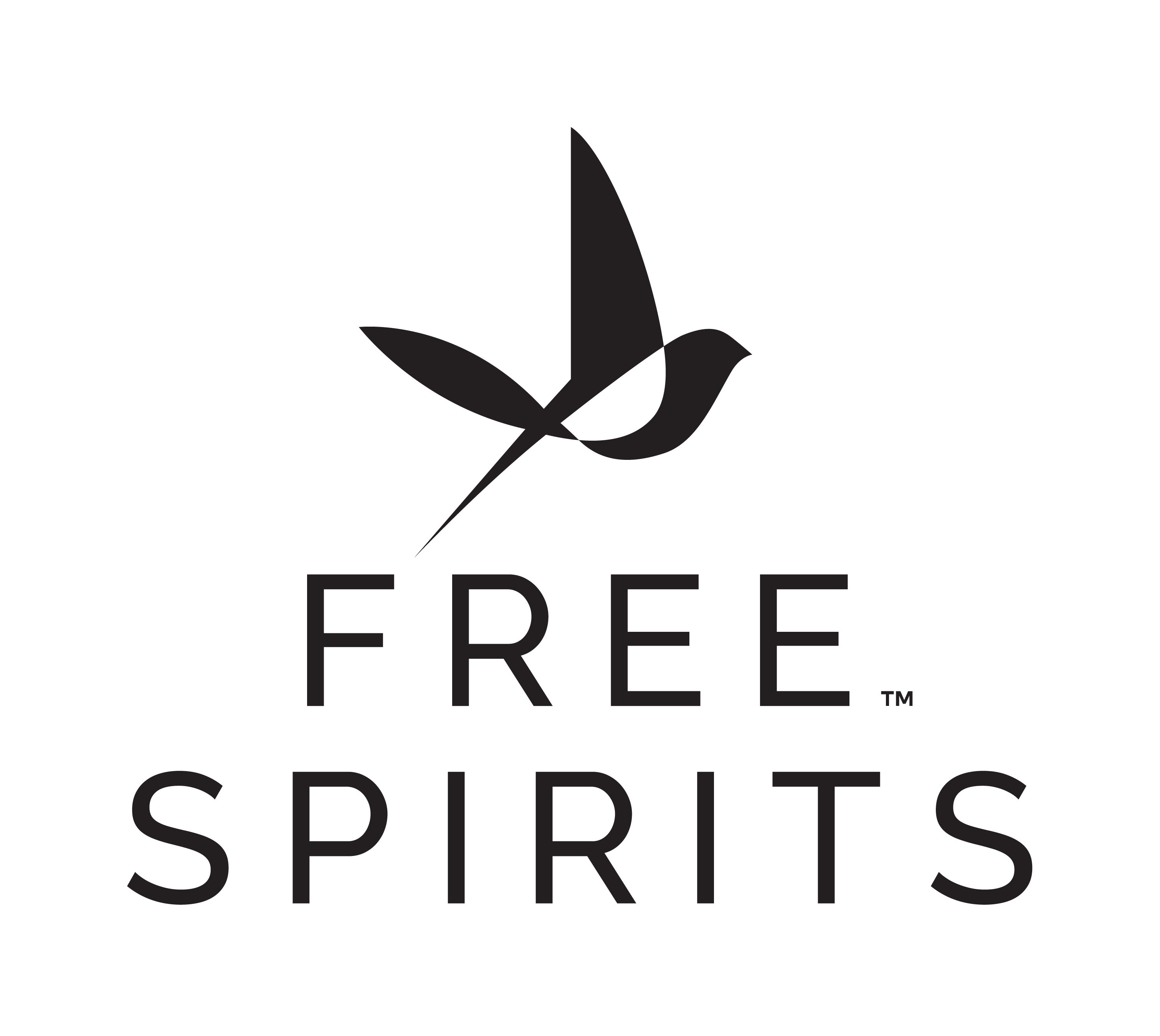 Free Spirits Logo A silhouette of a bird over the words 'Free Spirits'.