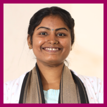 Smiling portrait of Usha Kumari.